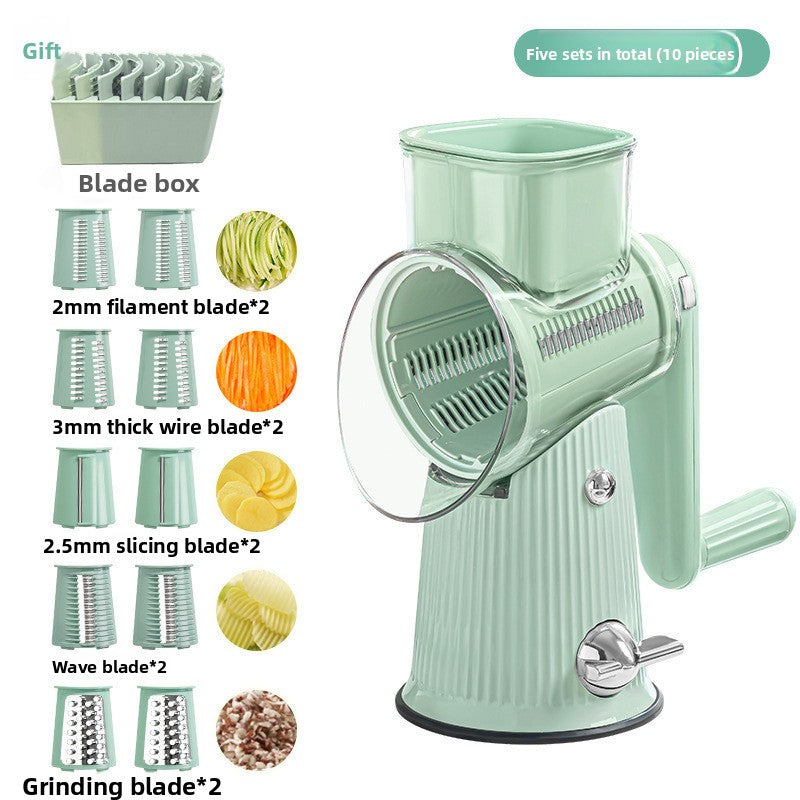 Vegetable cutter shown in use in kitchen