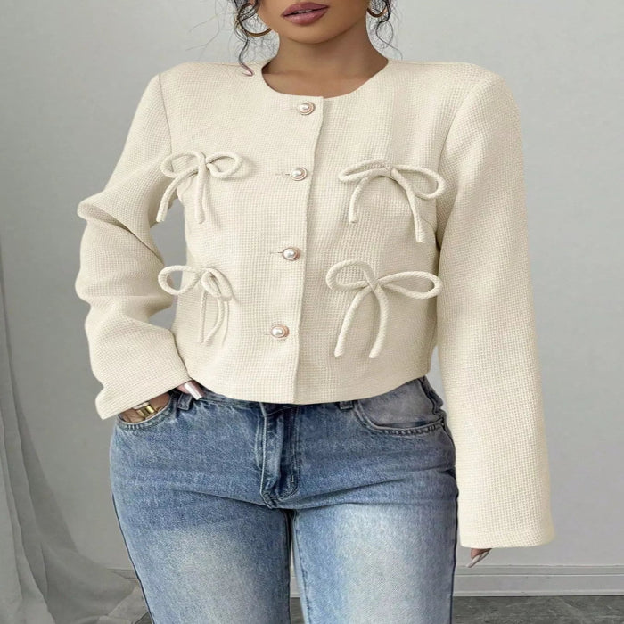 Bow detail cropped jacket — primary view