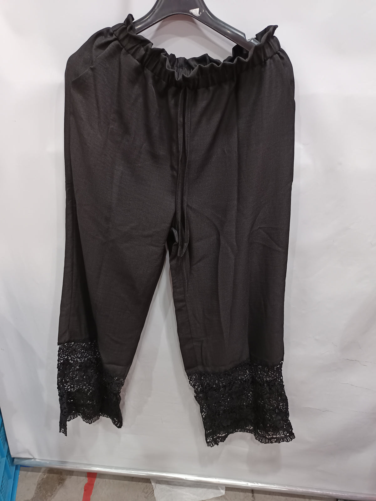 Lace-trimmed wide-leg pants product image