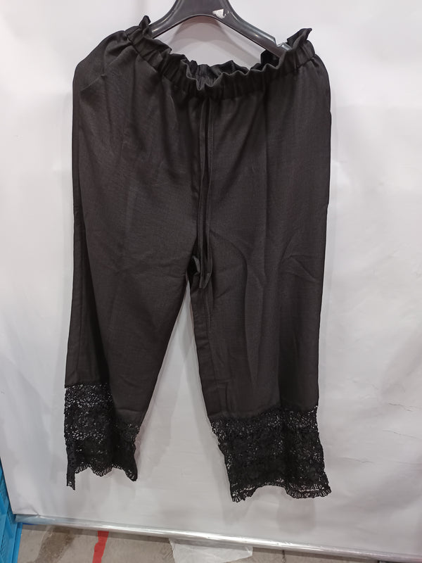 Lace-trimmed wide-leg pants product image