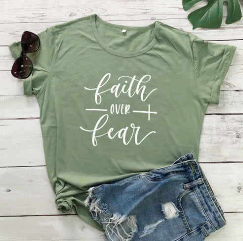 Faith Over Fear Christian T-Shirt for Women, product view 7