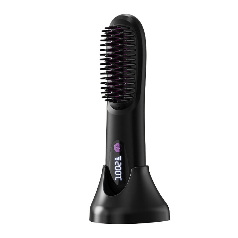 Cordless Straightening Comb with LCD Display, side product view