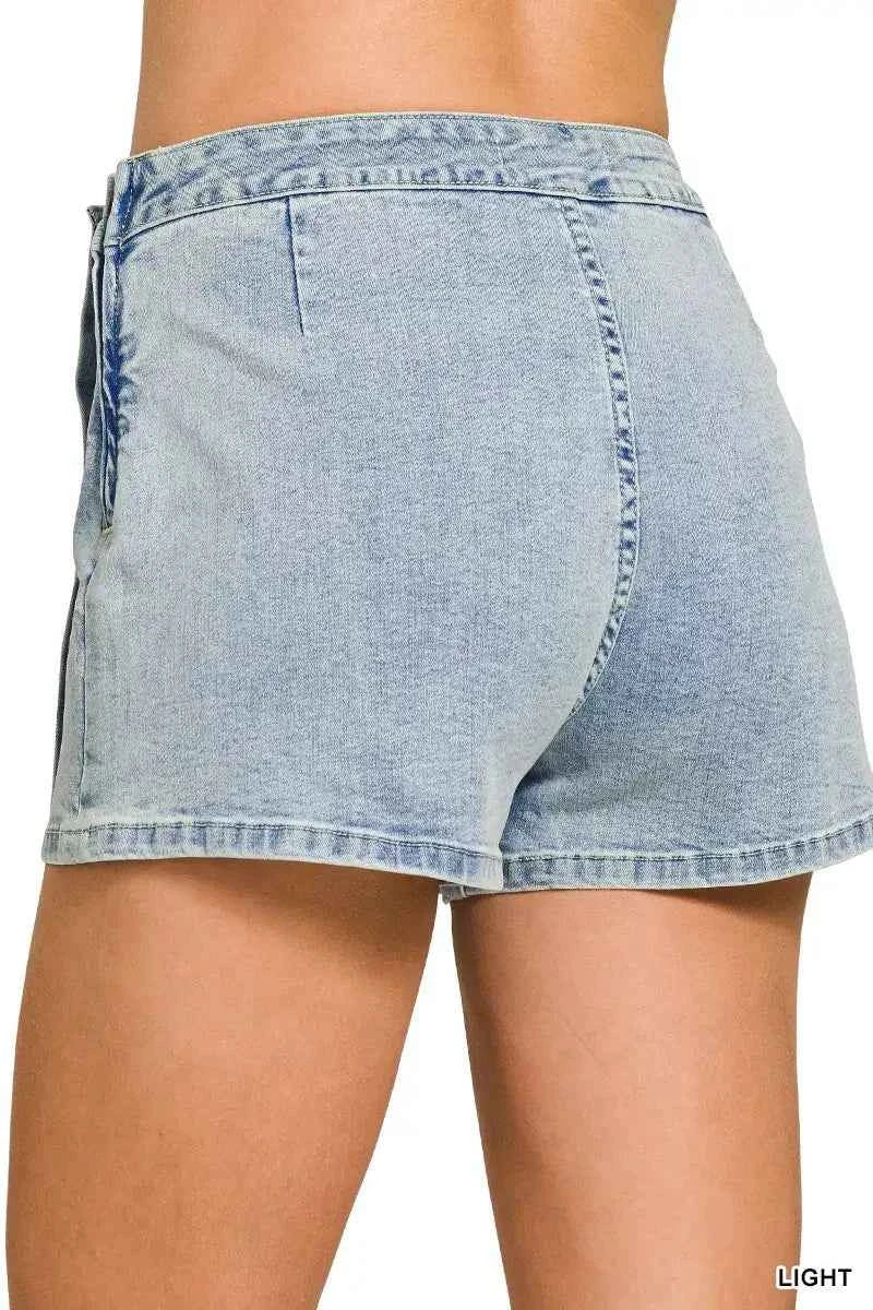 Asymmetrical denim skort — additional view 3