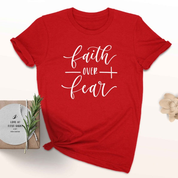 Faith Over Fear Christian T-Shirt for Women, product view 13