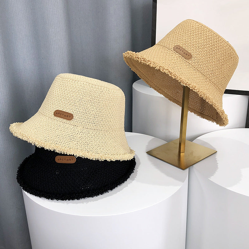 Women's Raw-Edge Bucket Sun Hat-Splashis, alternate view 4