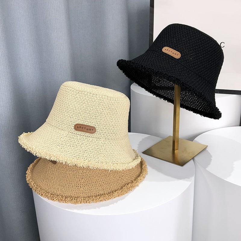 Women's Raw-Edge Bucket Sun Hat-Splashis, alternate view 3