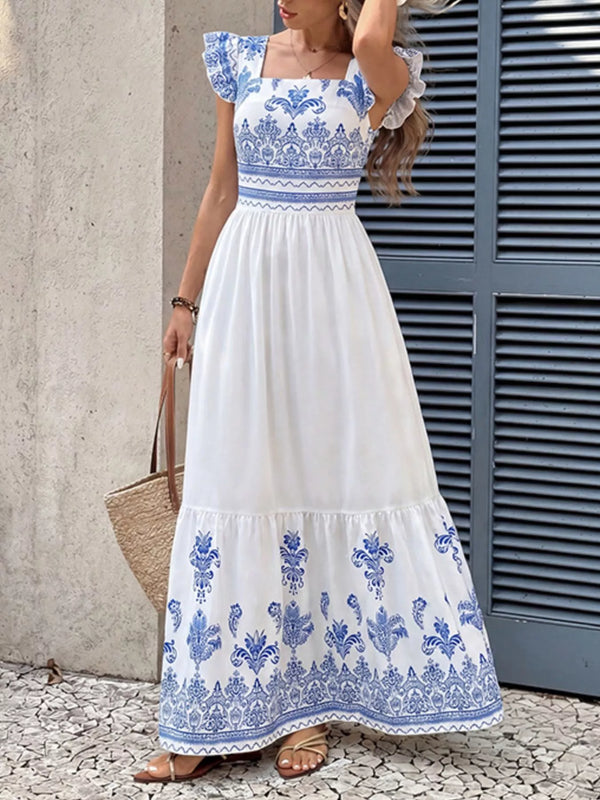 Printed Square Neck Maxi Dress — additional view 4