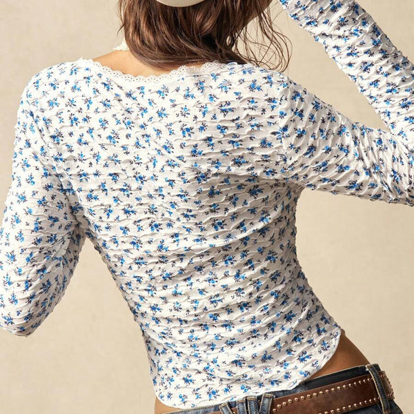 Halter Neck Floral Print Top for Women, close-up product view