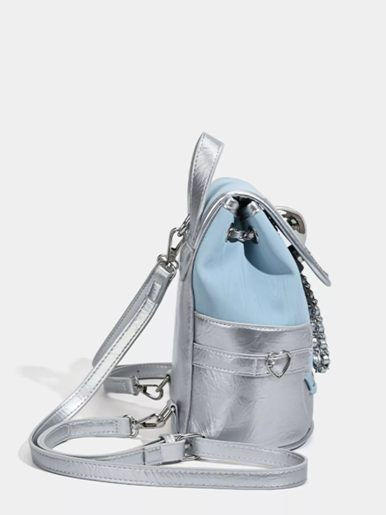 Mini Heart Flap PU Leather Backpack — product image 3