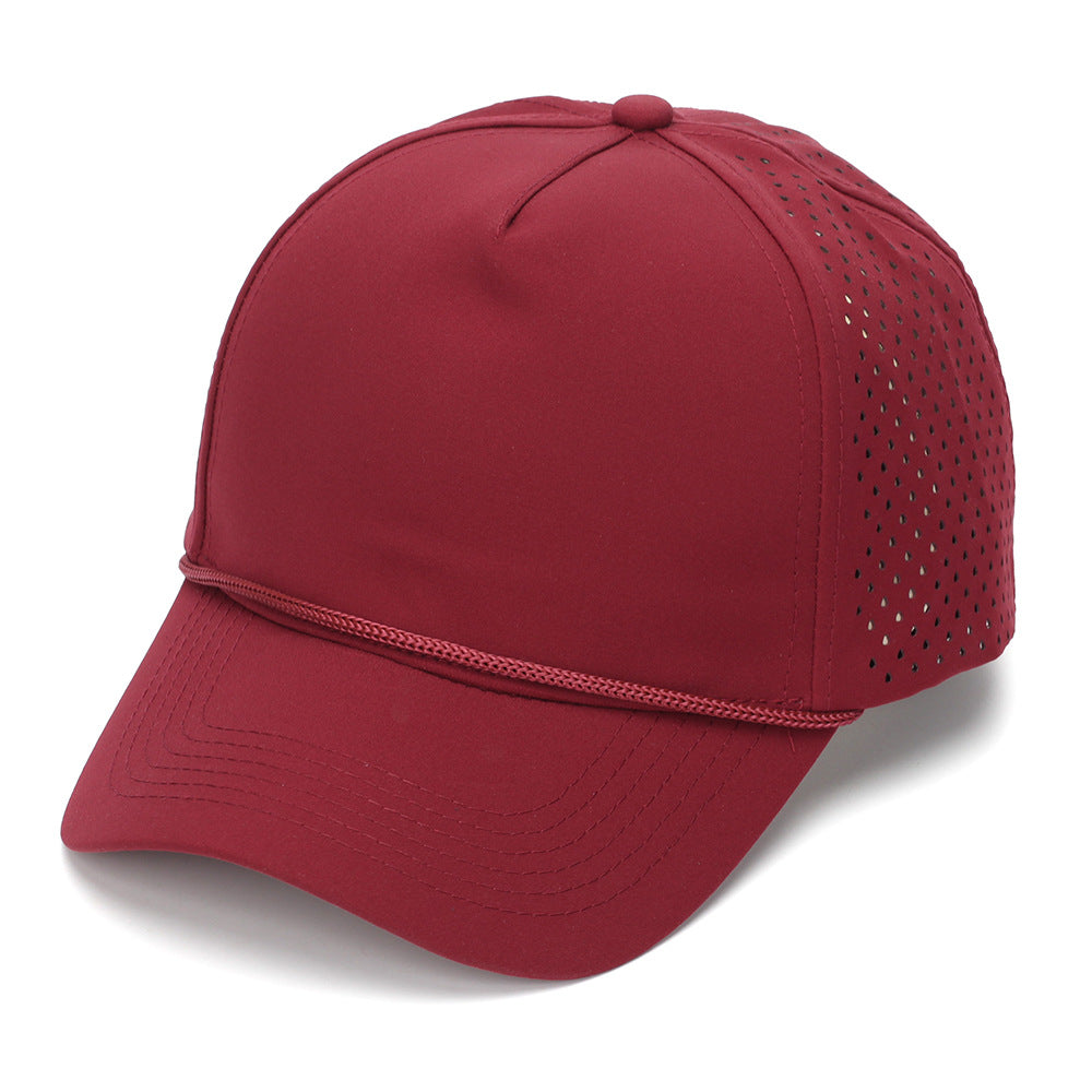 Wine Red perforated quick-dry baseball cap for women