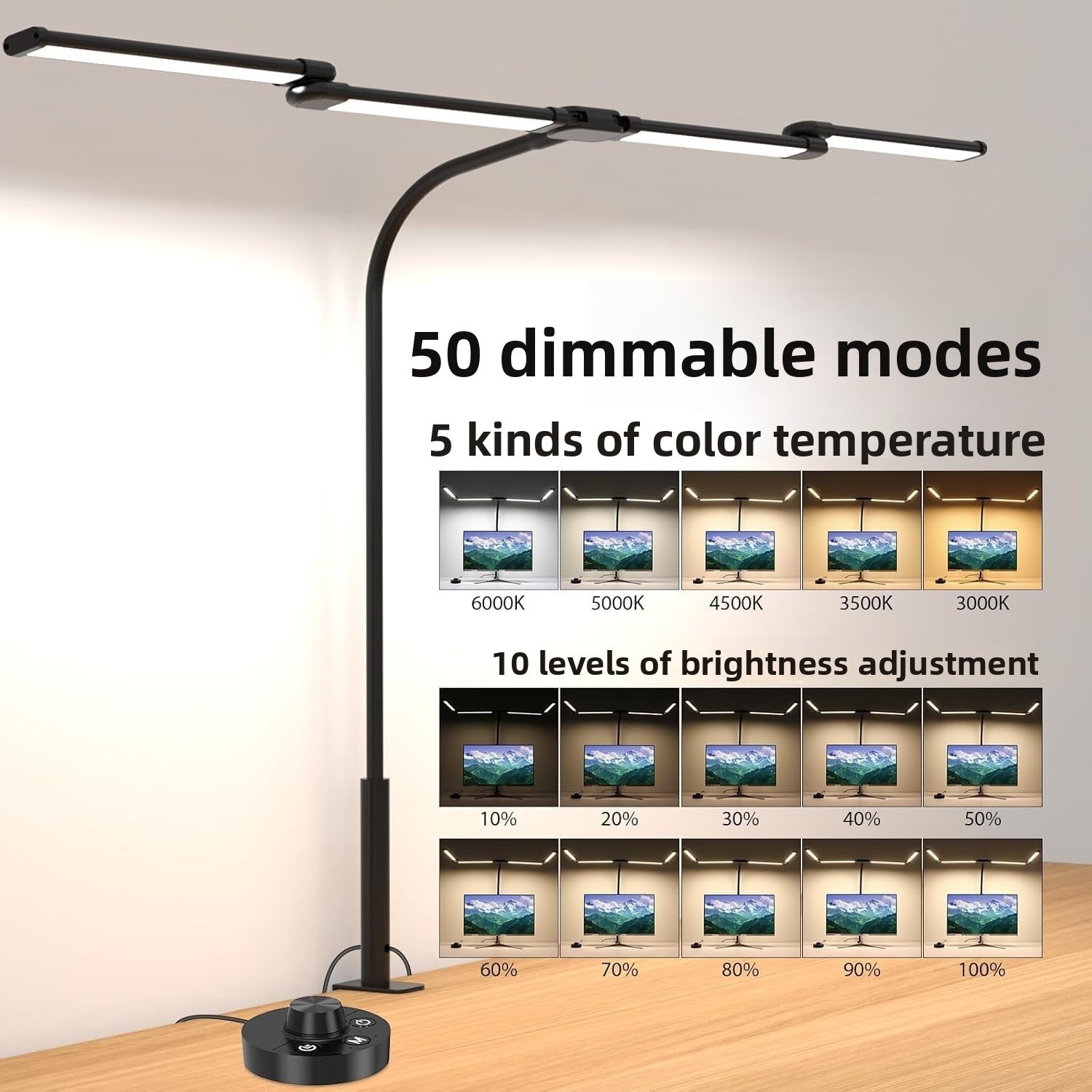 Adjustable LED Desk Lamp with Clip product photo