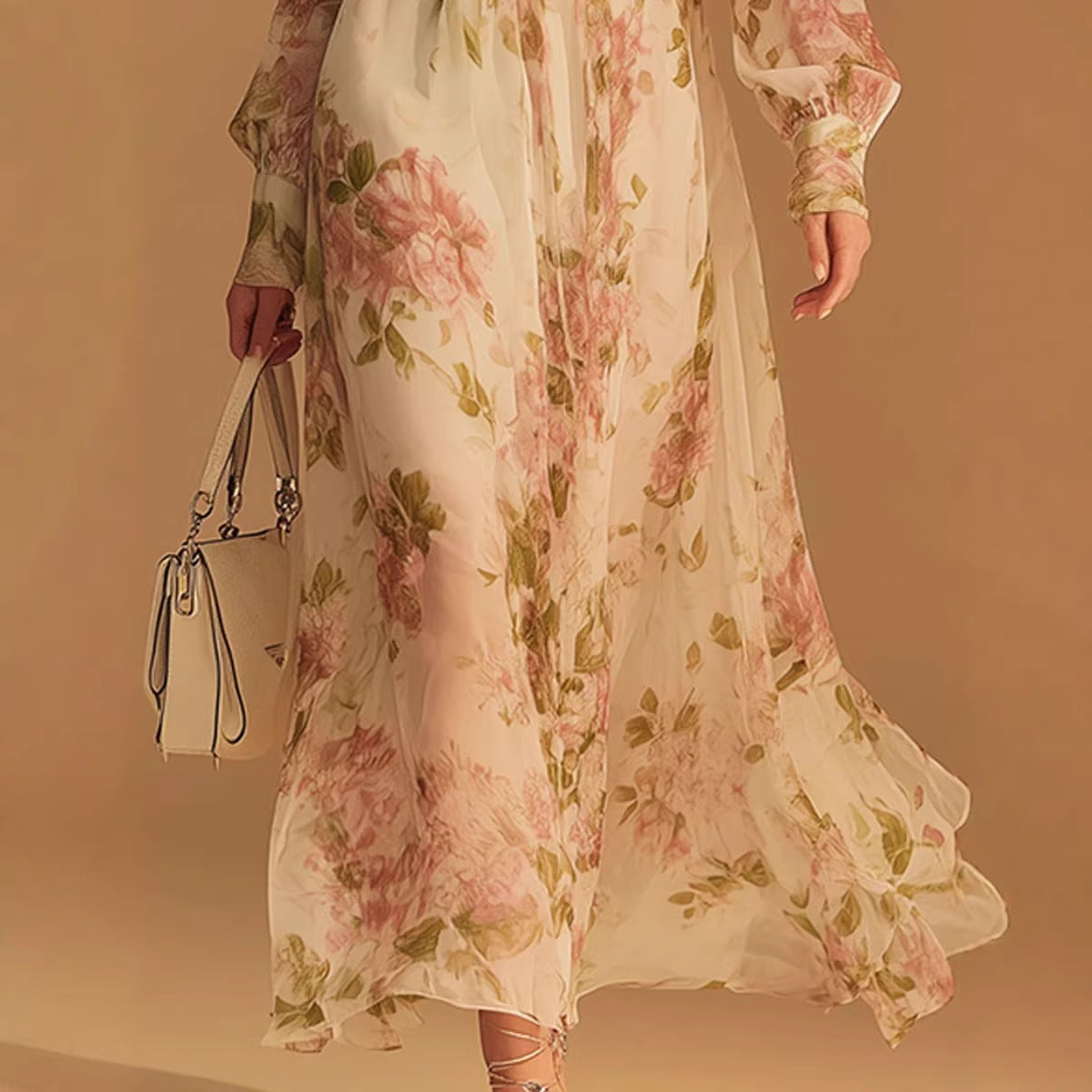 Product detail photo of Floral V Neck Mesh Dress, floral v neck mesh dress, everyday style