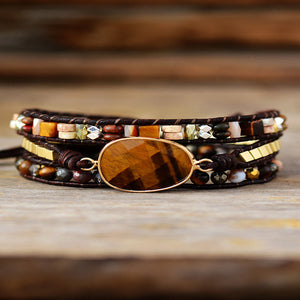 Geometric triple-layer bracelet