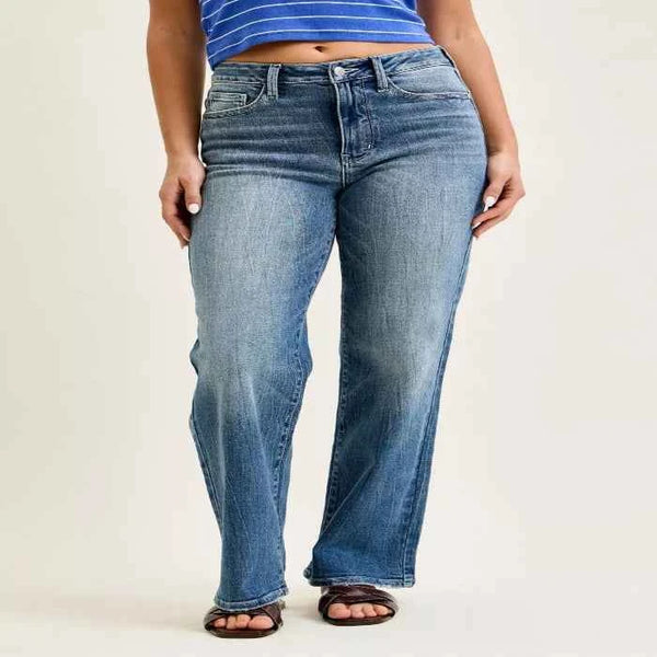 Mid-rise 90s straight jeans — primary view
