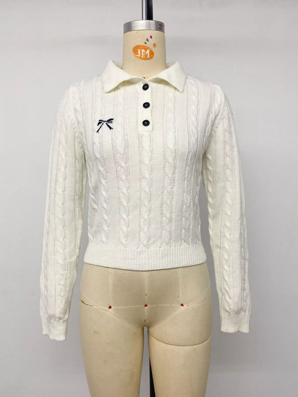Cable Knit Long Sleeve Sweater view 12