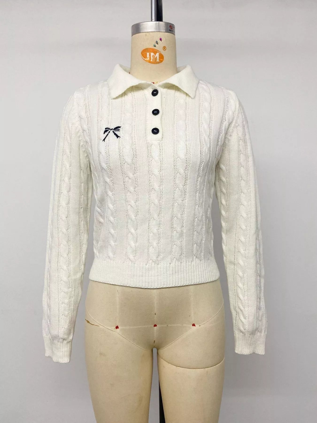 Cable Knit Long Sleeve Sweater view 12