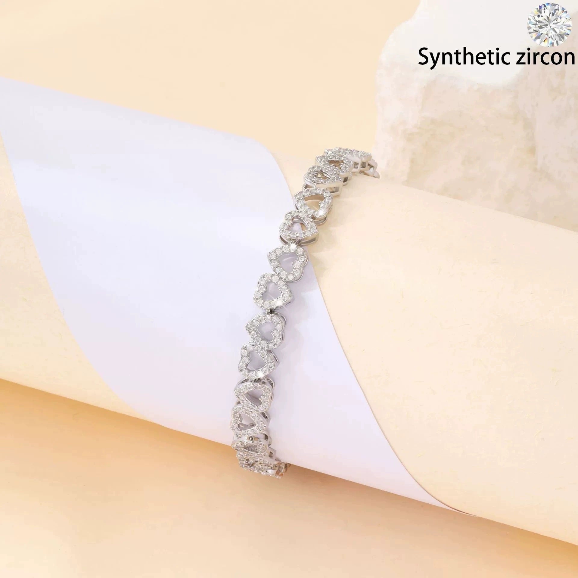 Gold tone heart charm bracelet for everyday wear - view 5