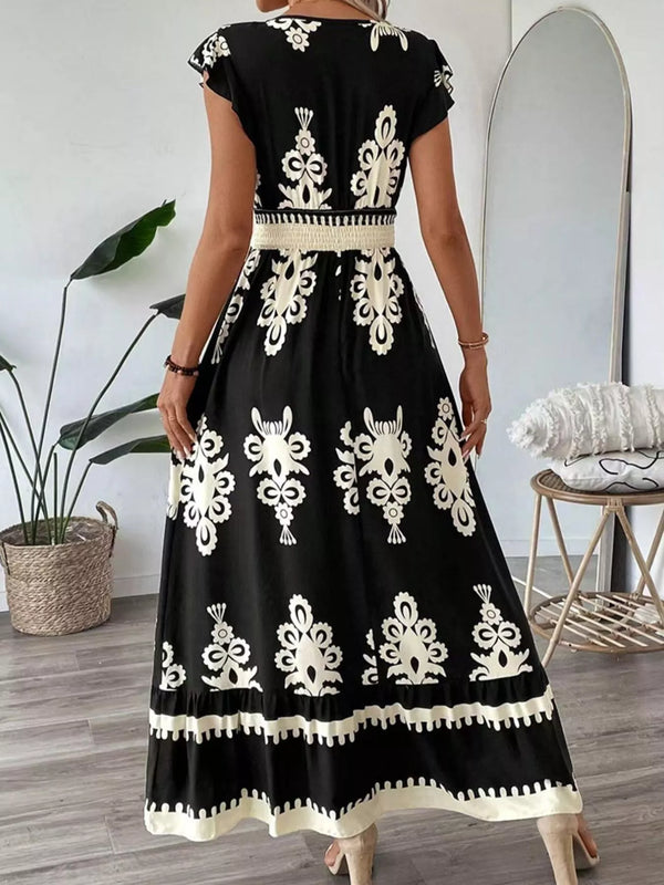 Ruffled Printed V-Neck Maxi Dress view 13