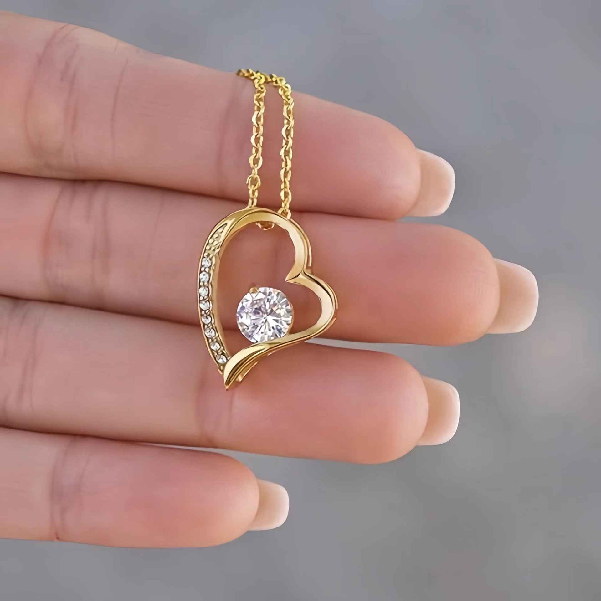 Heart shape zirconia necklace — additional view 7
