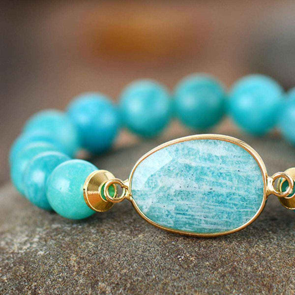 Natural stone beaded bracelet — additional view 5