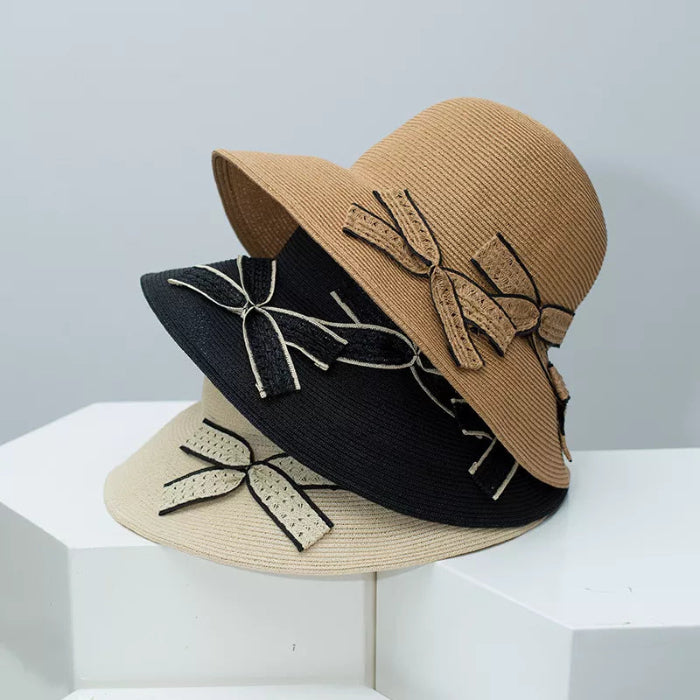 Bowknot straw sun hat — primary view
