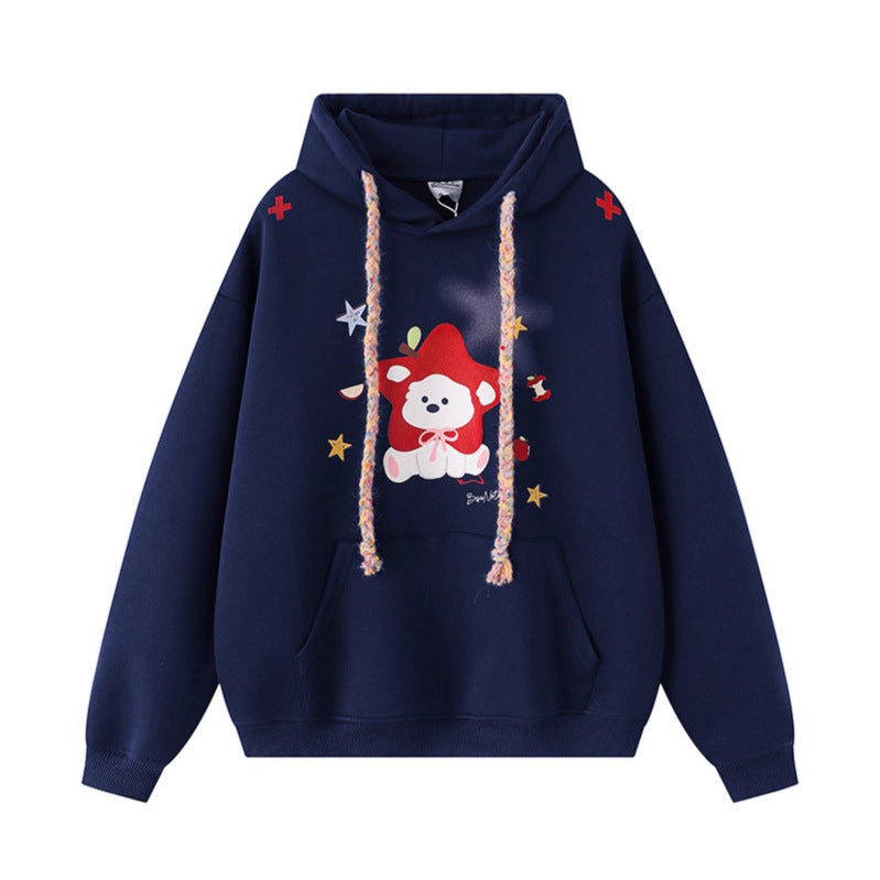 Women's Starry Puppy Print Hoodie-Splashis, alternate view 2
