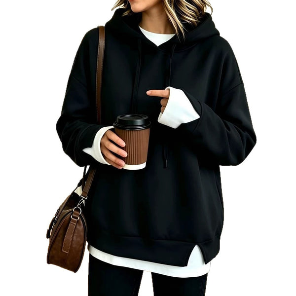 Women's Layered-Look Hooded Sweatshirt-Splashis, alternate view 4