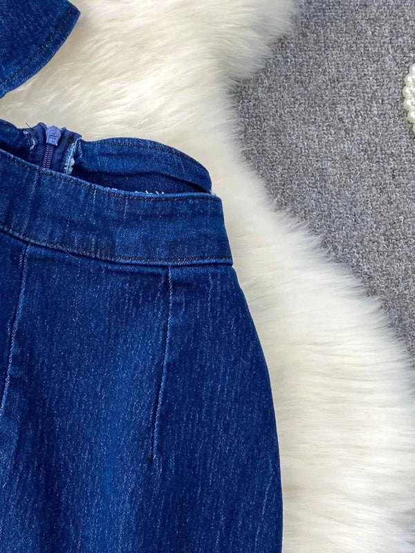 Trendy Flare Jeans and Vest Set-Two-Piece Set-Splashis-Splashis