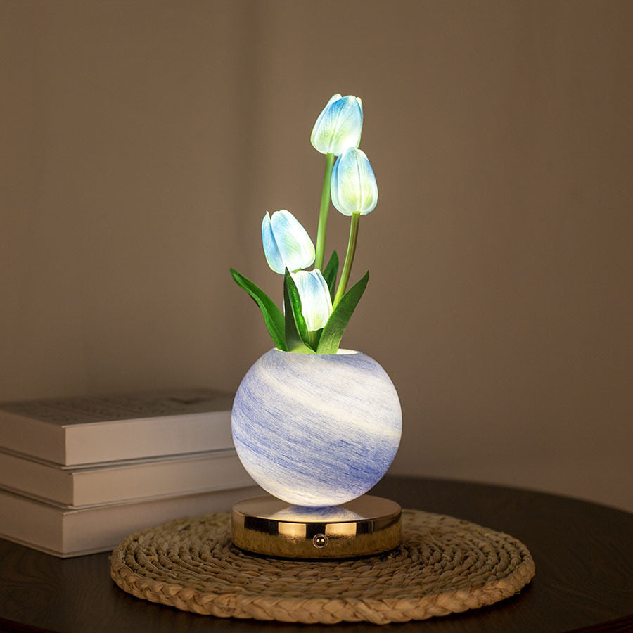 Tulip Artificial Flower Table Lamp with USB Charging view 2