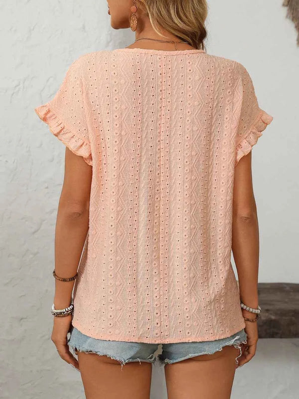 Eyelet short sleeve top — additional view 2