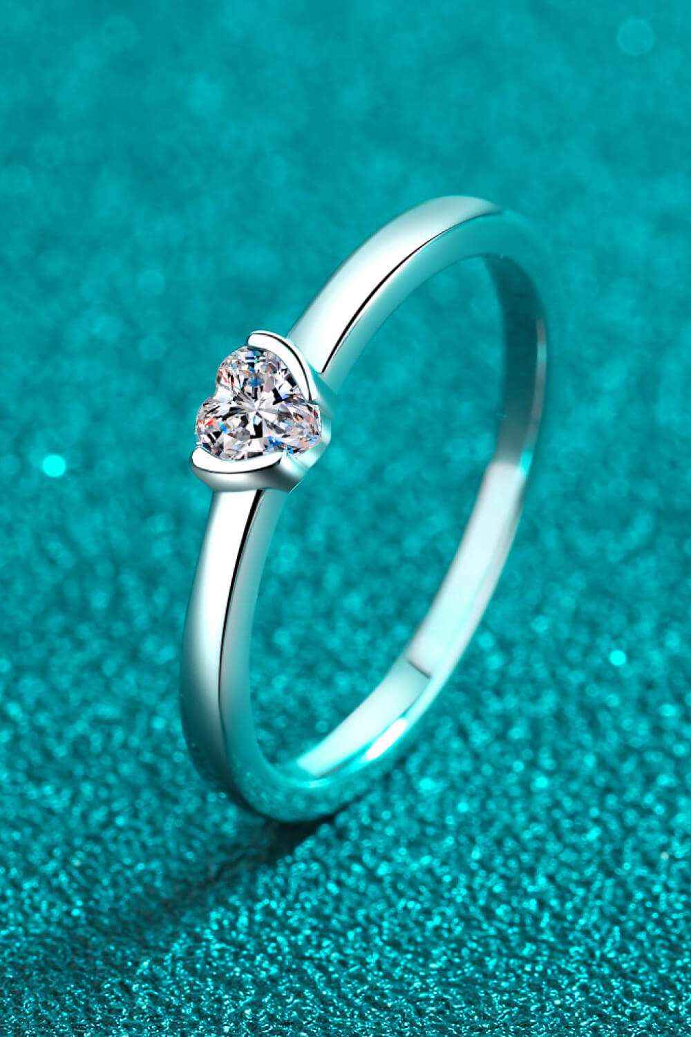 Heart-shaped cubic zirconia solitaire ring — additional view 3