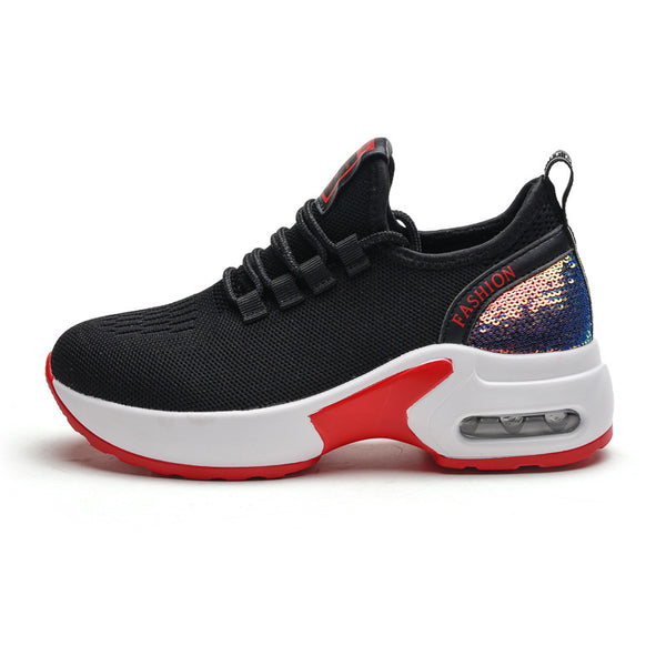 Women's knit mesh mid-top casual sneakers