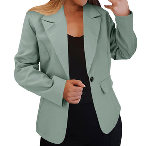Long-sleeve solid color cardigan blazer for women, image 11