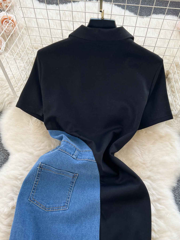Plus size denim midi dress — additional view 9