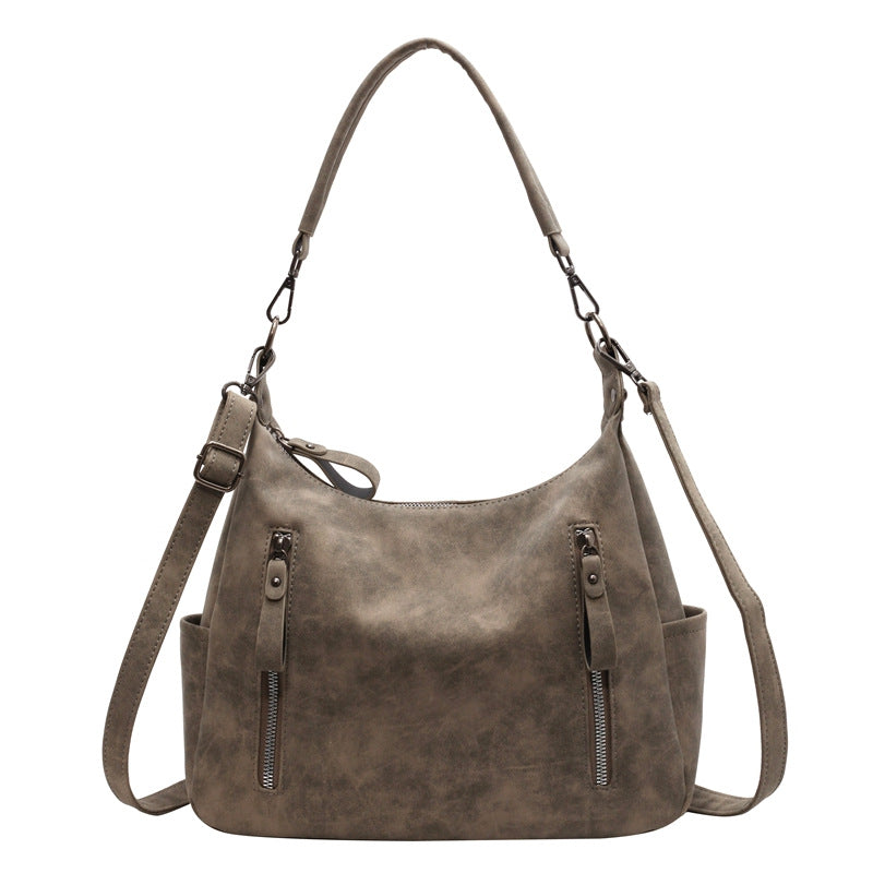 Minimalist Street Style Crossbody Bag - Large Capacity PU Bag for Women, front product view
