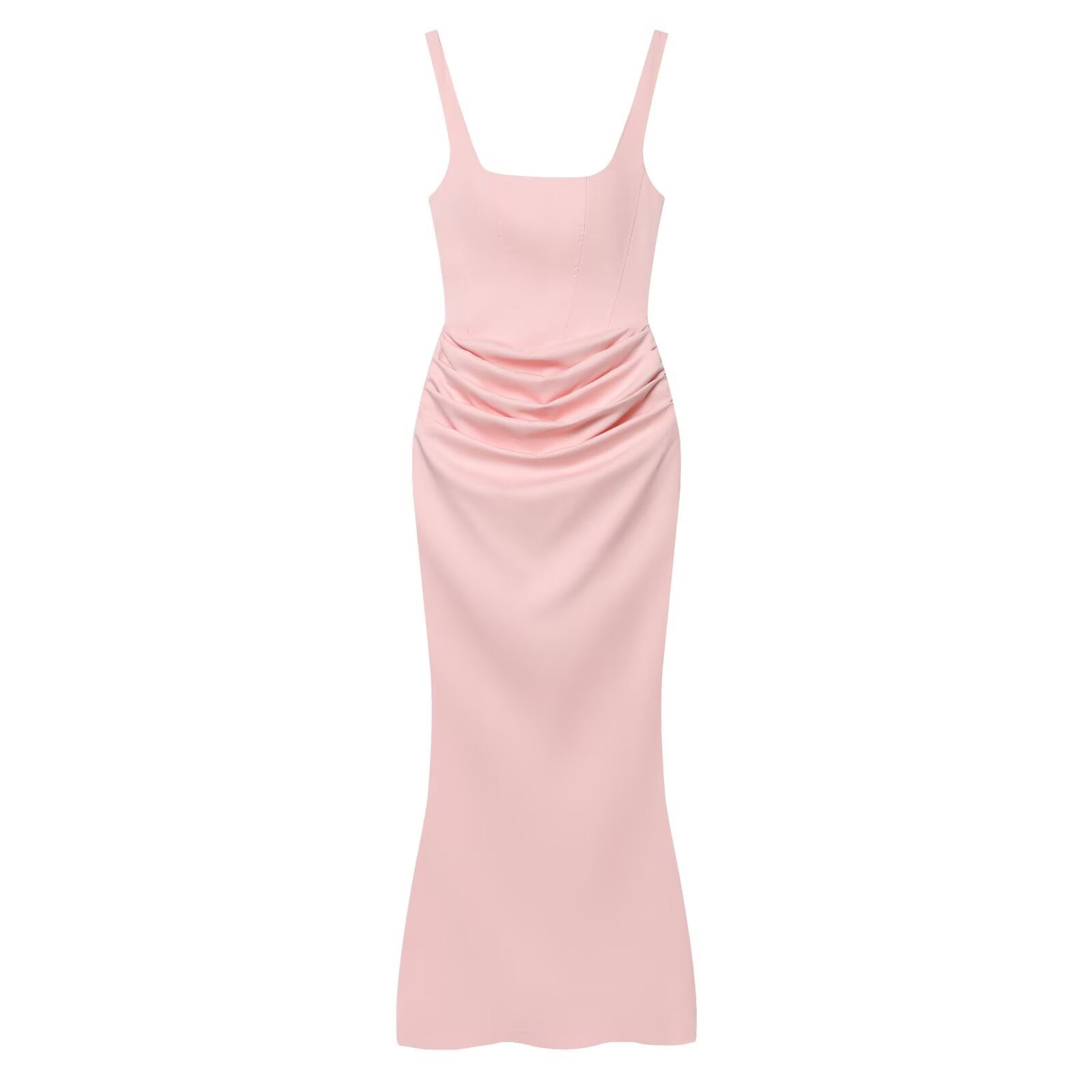 Wrap-Style High-Waist Evening Dress