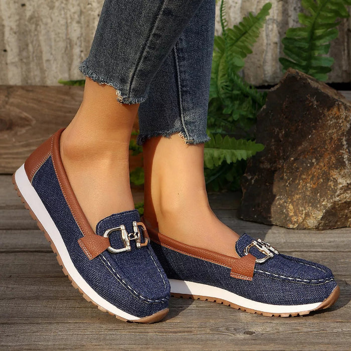 Round toe slip-on shoes — primary view