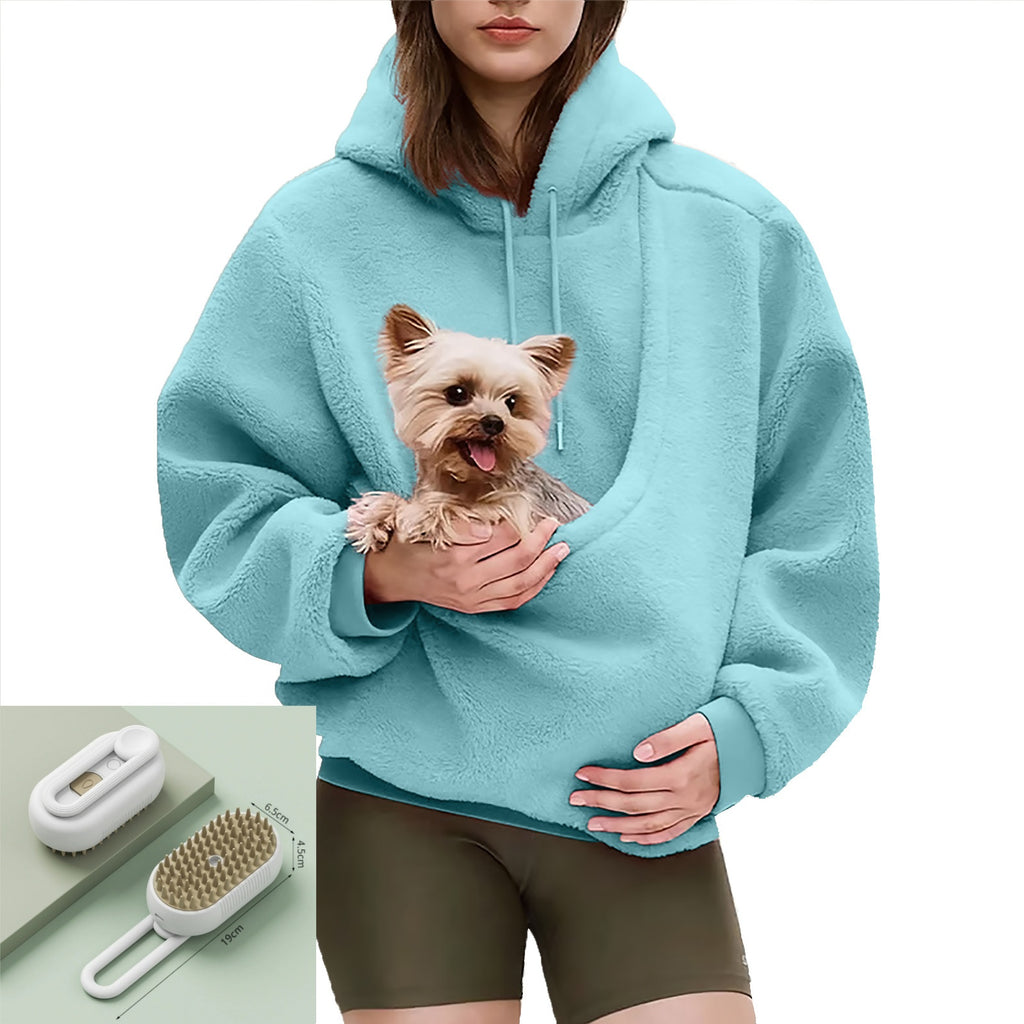Unisex Hoodie with Large Front Pouch Pocket-Splashis, Sky Blue