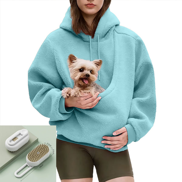 Unisex Hoodie with Large Front Pouch Pocket-Splashis, Sky Blue
