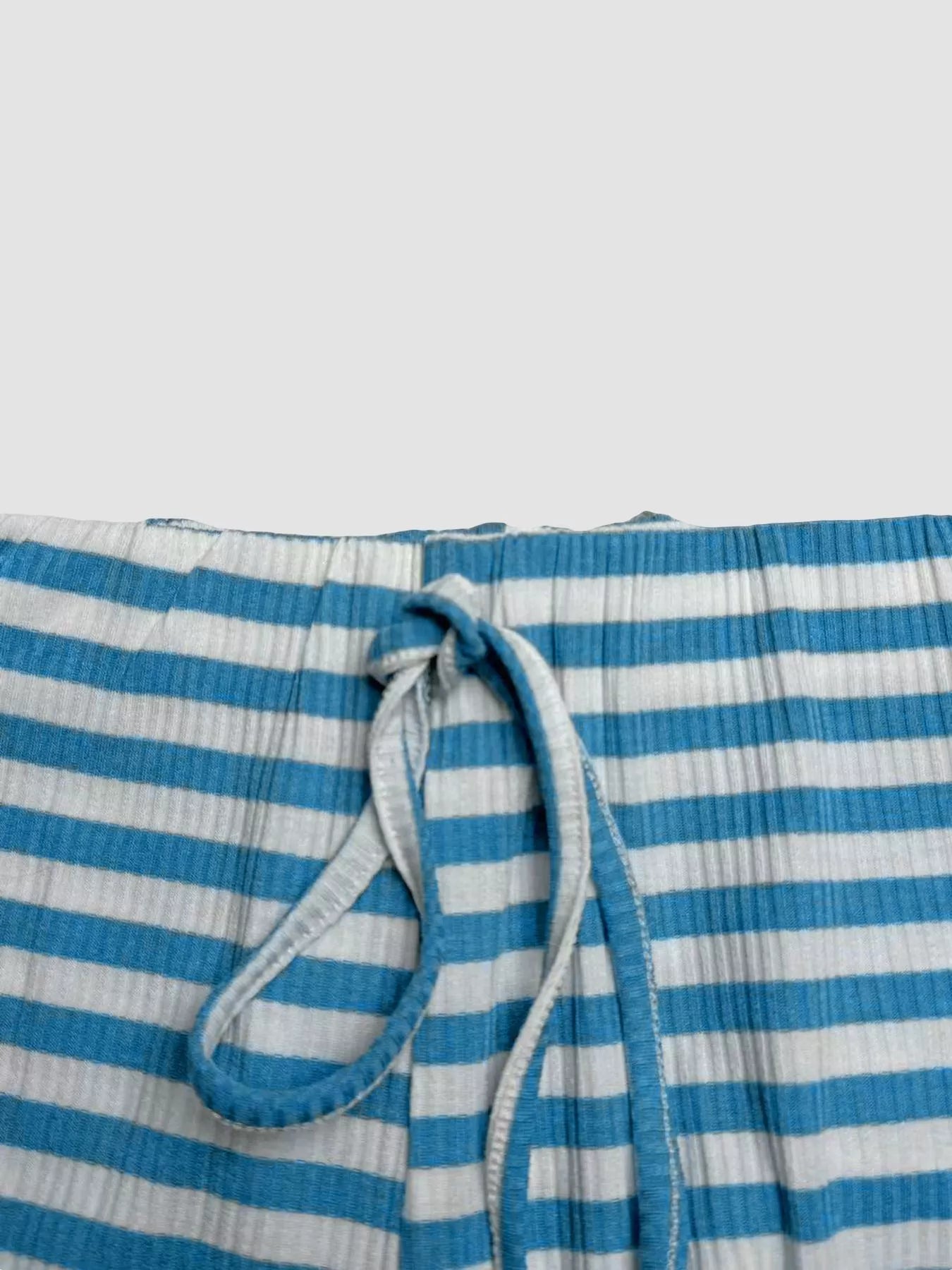 Striped Long Sleeve Crop Top & Wide Leg Pants Set, close-up product view