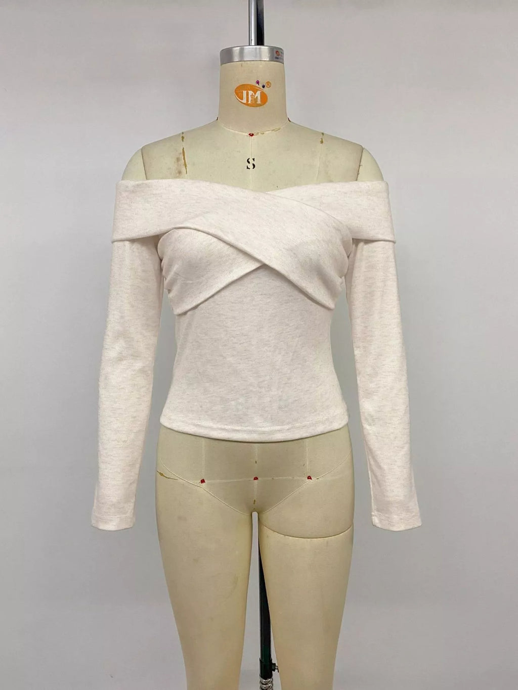 Crisscross off-shoulder long sleeve top — additional view 8