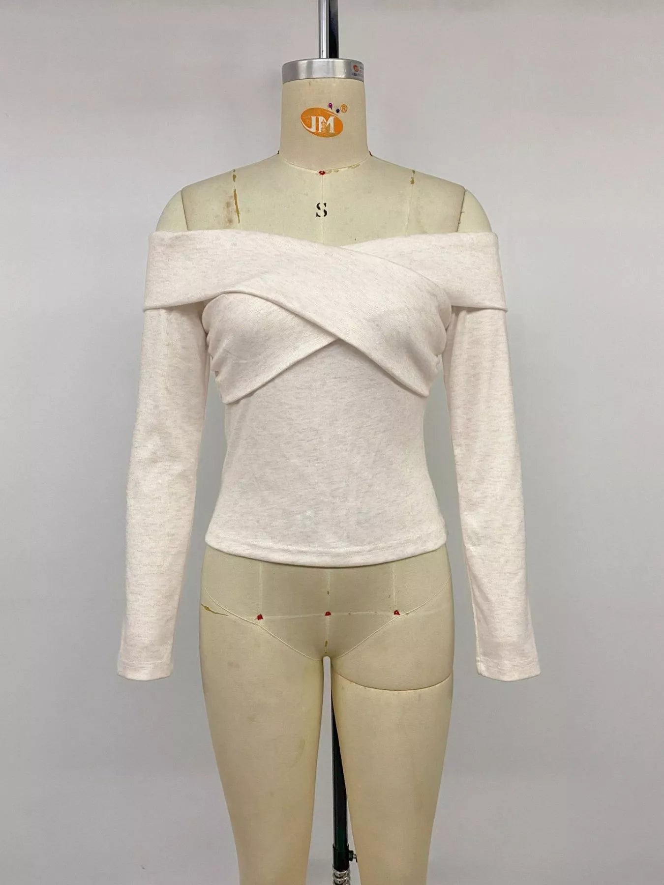 Crisscross off-shoulder long sleeve top — additional view 8