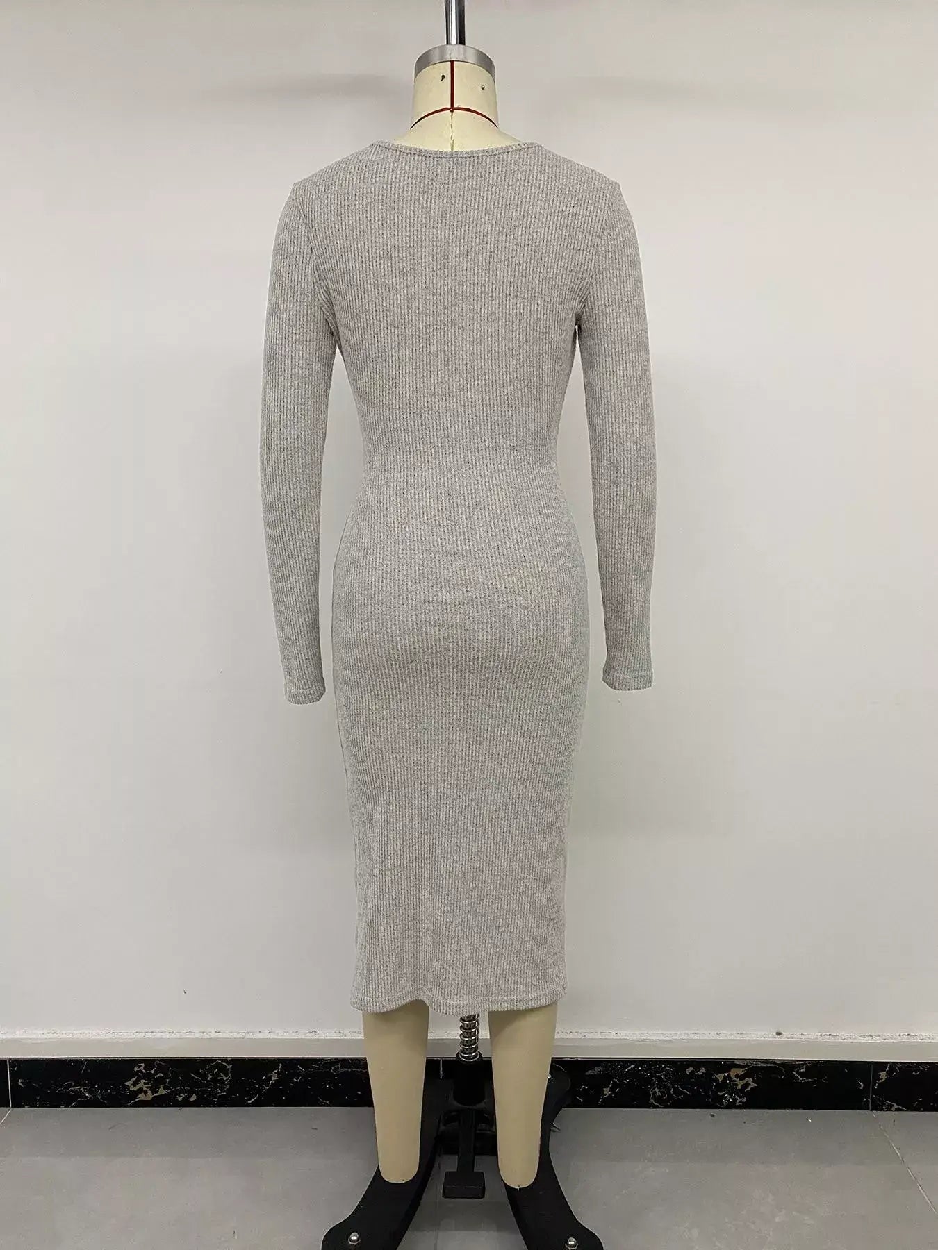 Ribbed knit twist-front midi dress — additional view 8