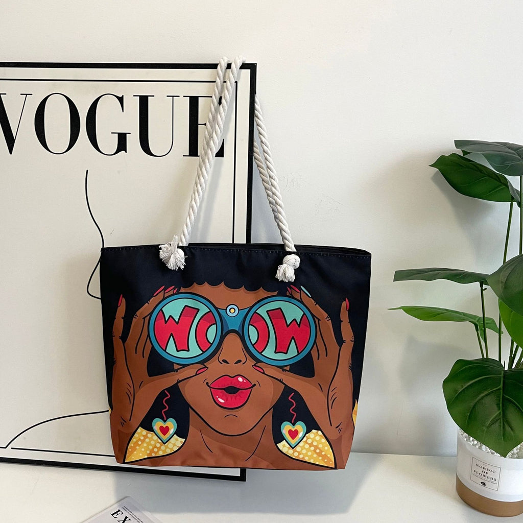 Printed Canvas Tote Bag