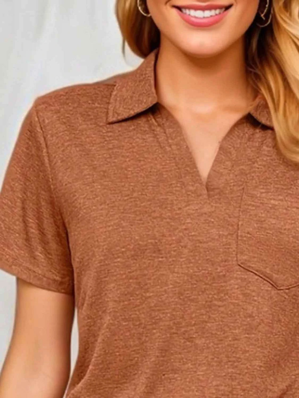 Preppy Johnny Collar Short Sleeve Shirt-Shirt-Splashis-Splashis