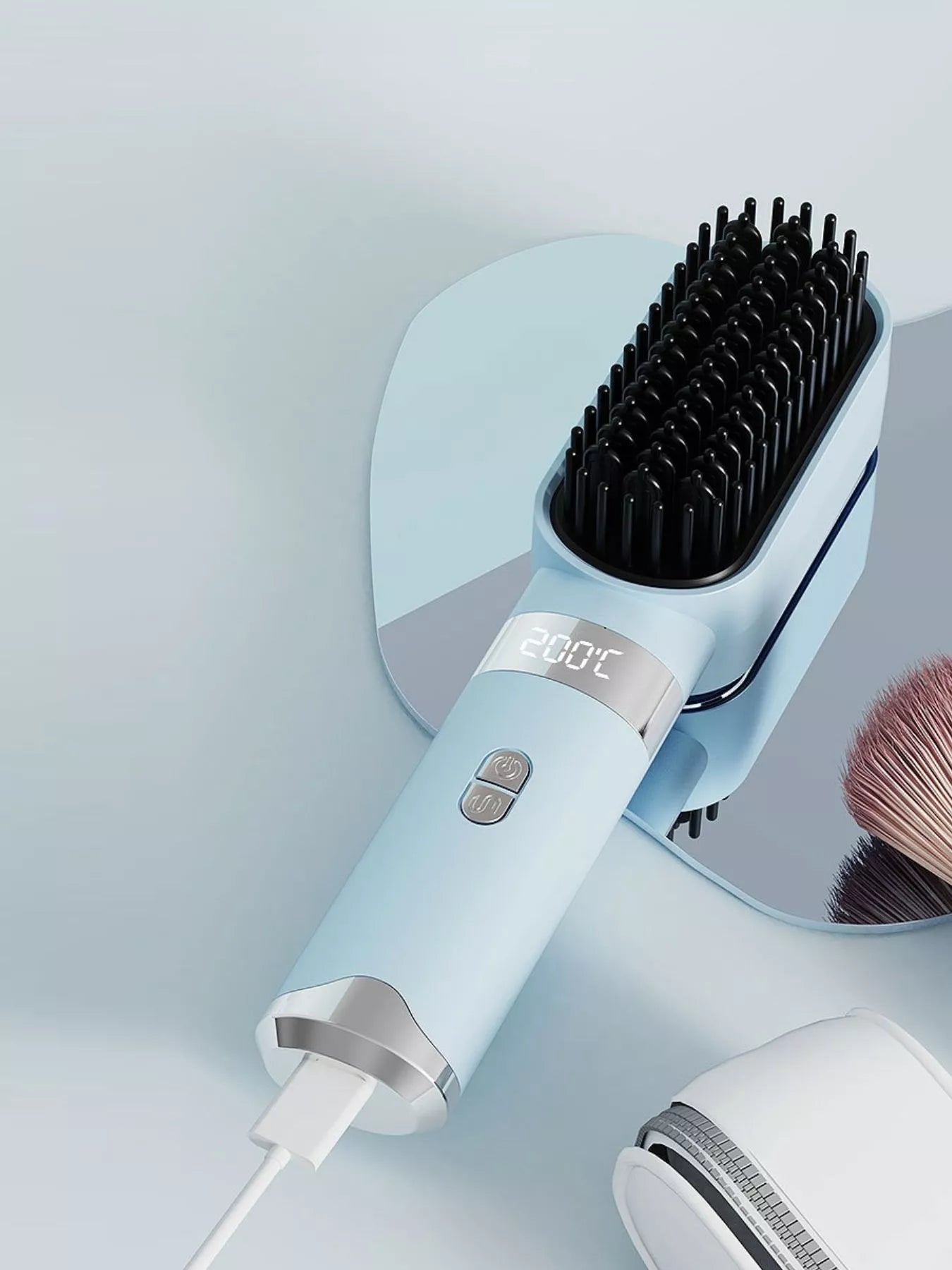 2-in-1 cordless ionic straightening brush — additional view 5