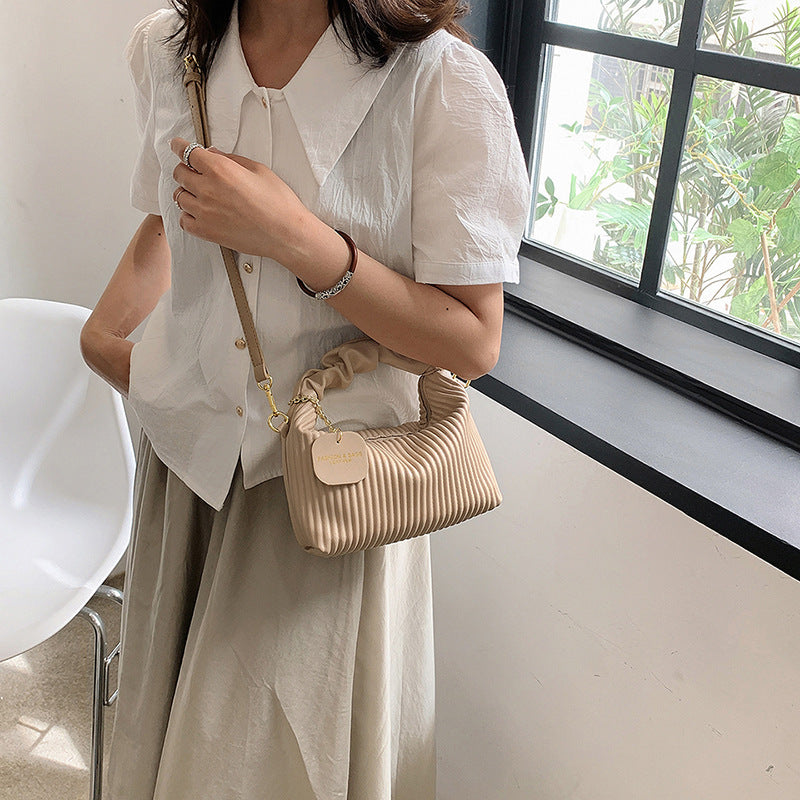 Pleated Cloud Crossbody Bag – PU Leather Shoulder Tote for Women, alternate product view