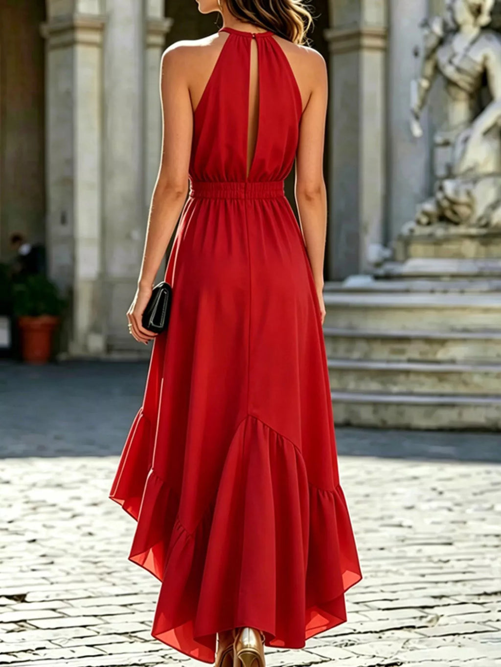 Ruffled High-Low Sleeveless Maxi Dress view 8