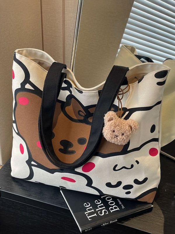 Bear motif bag shown carried crossbody