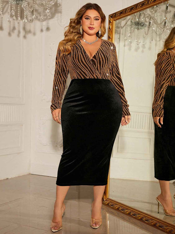 Plus size surplice dress — additional view 3